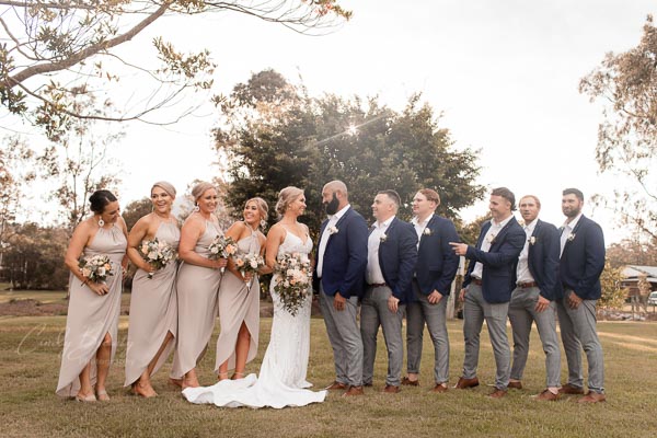Bride & groom with bridal party formal photo